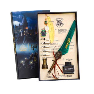 官方授权正版哈利波特蘸水笔礼盒套装欧式复古风羽毛钢笔书签漆蜡印章笔座墨水墨囊创意伴手礼品实用生日礼物