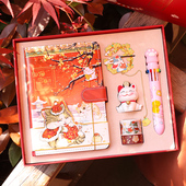 御猫宫中游手账礼盒套装 徽章冰箱贴可爱猫咪彩页笔记本子中国风学生日记本故宫文创礼品送老师同学38女神节