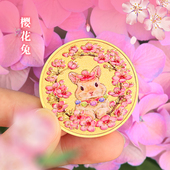 萌宠花园纪念币DIY磁性冰箱贴卡通可爱小动物浮雕硬币柴犬柯基龙猫樱花兔浣熊熊猫金币纪念章儿童小学生礼物