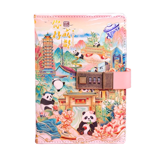 城市密码笔记本子礼盒带锁日记本精装记事本创意生日礼物北京上海武汉南京厦门西安重庆旅游打卡纪念品伴手礼