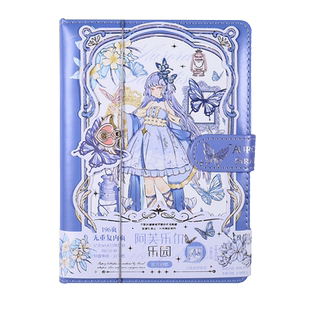 韵轩曙光少女系列阿芙乐尔乐园PU磁扣本B6彩页笔记本子精美实用高档隶书纸月日计划备忘记事标注网红学生文具