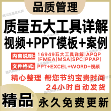 16949质量管理五大工具APQP详解PPAP品质MSA培训SPC视频FMEA案例5