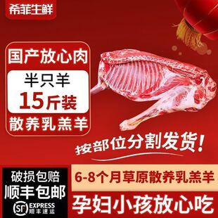 希菲生鲜 半羊15斤内蒙古羔羊排羊前腿羊蝎子火锅烧烤年货礼盒