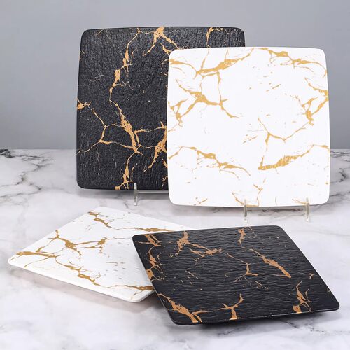 密胺四方盘仿瓷酒店餐厅盘子正方形塑料菜碟凉菜盘甜品点心盘商用