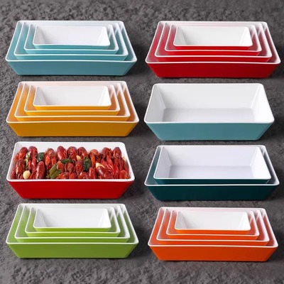 双色加厚长方形卤菜托盘免费定制