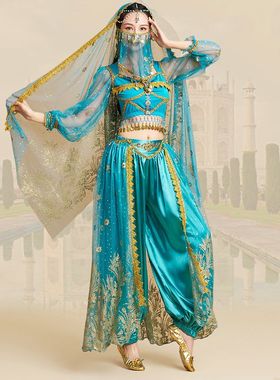 肚皮舞万圣节西域舞蹈服印度舞表演出服异域风情服装敦煌沙漠公主