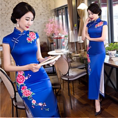 民国老上海端庄大气改良时尚 旗袍春秋季 修身 女长款 连衣裙 2022新款
