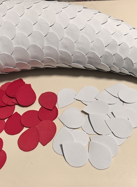 鱼模现切鱼鳞贴片小红书爆款蛇鳞片红色白色模型手工制作DIY