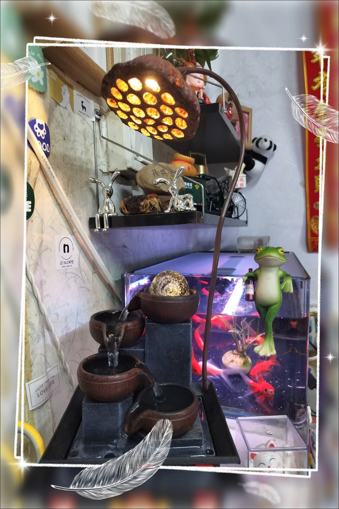 莲蓬灯小红书同款仿真diy材料支撑扞小夜灯氛围感摆件镂空莲藕子