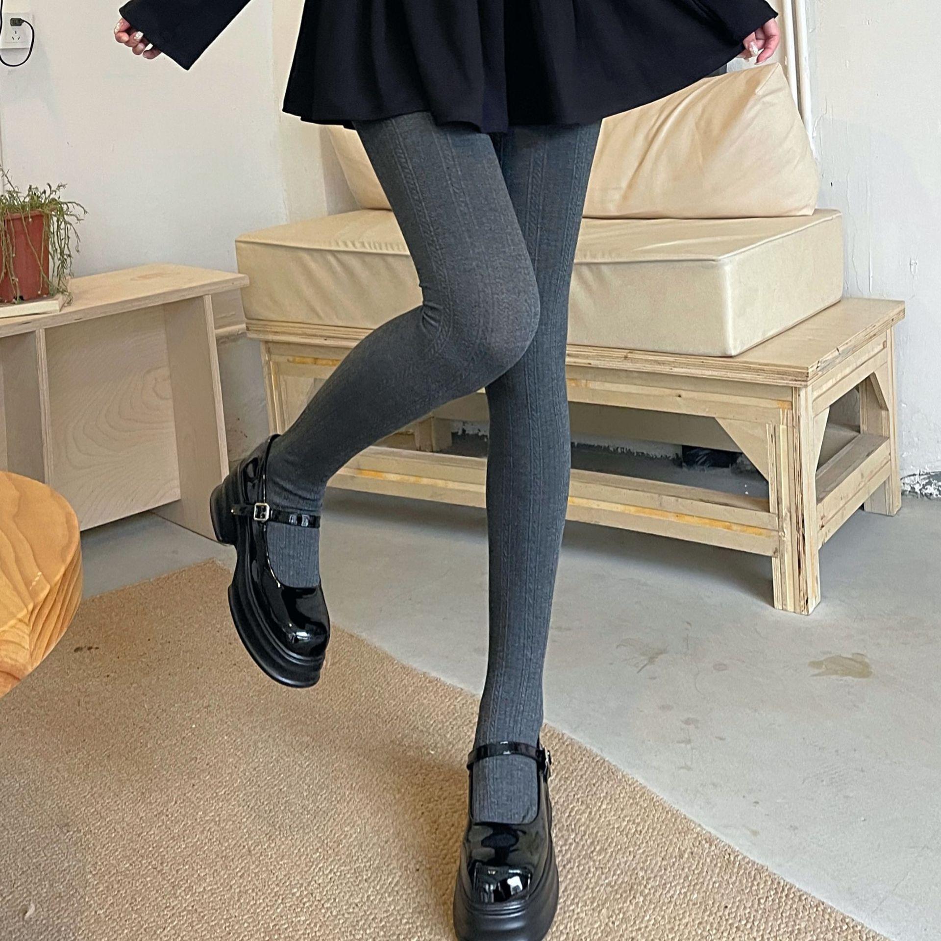 秋冬季女子袜薄款纯色棉麻