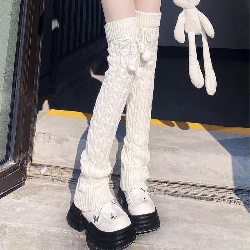 秋冬保暖针织袜套jk可爱洛