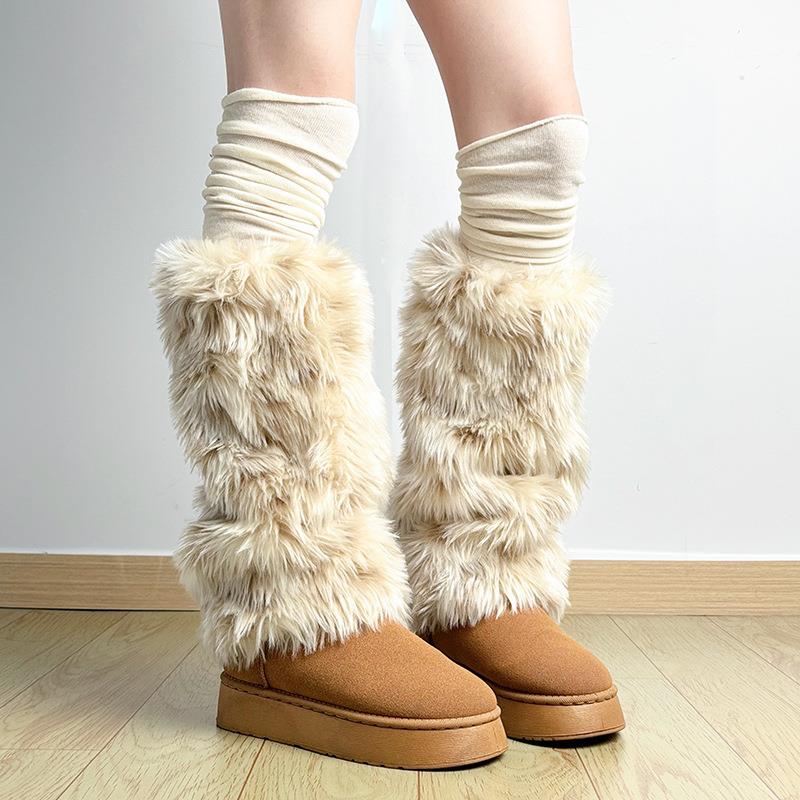 秋冬y2k毛袜套女堆中长筒