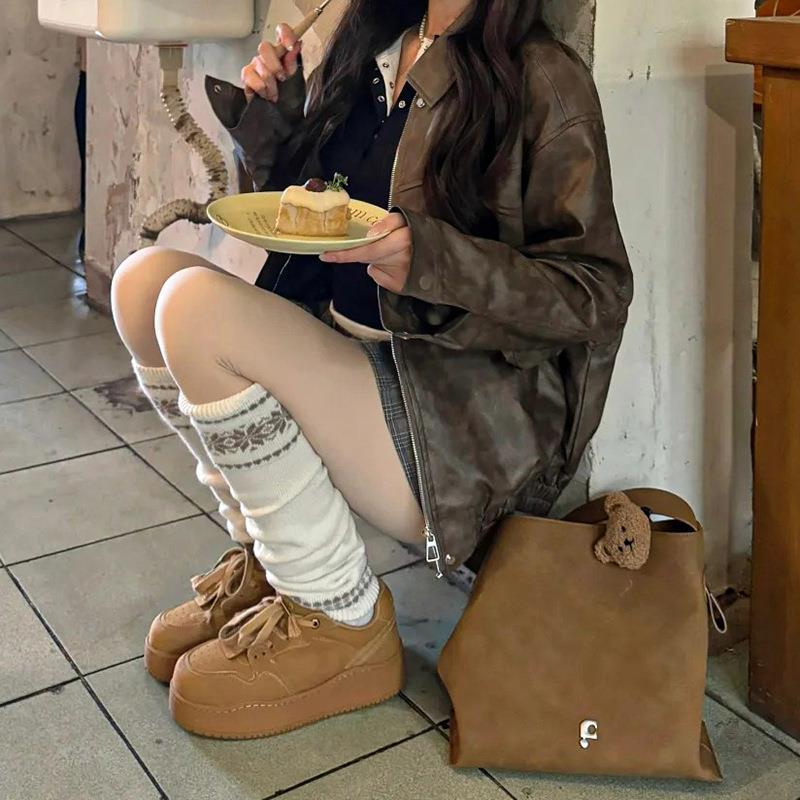 费尔岛北欧雪花羊毛袜套秋