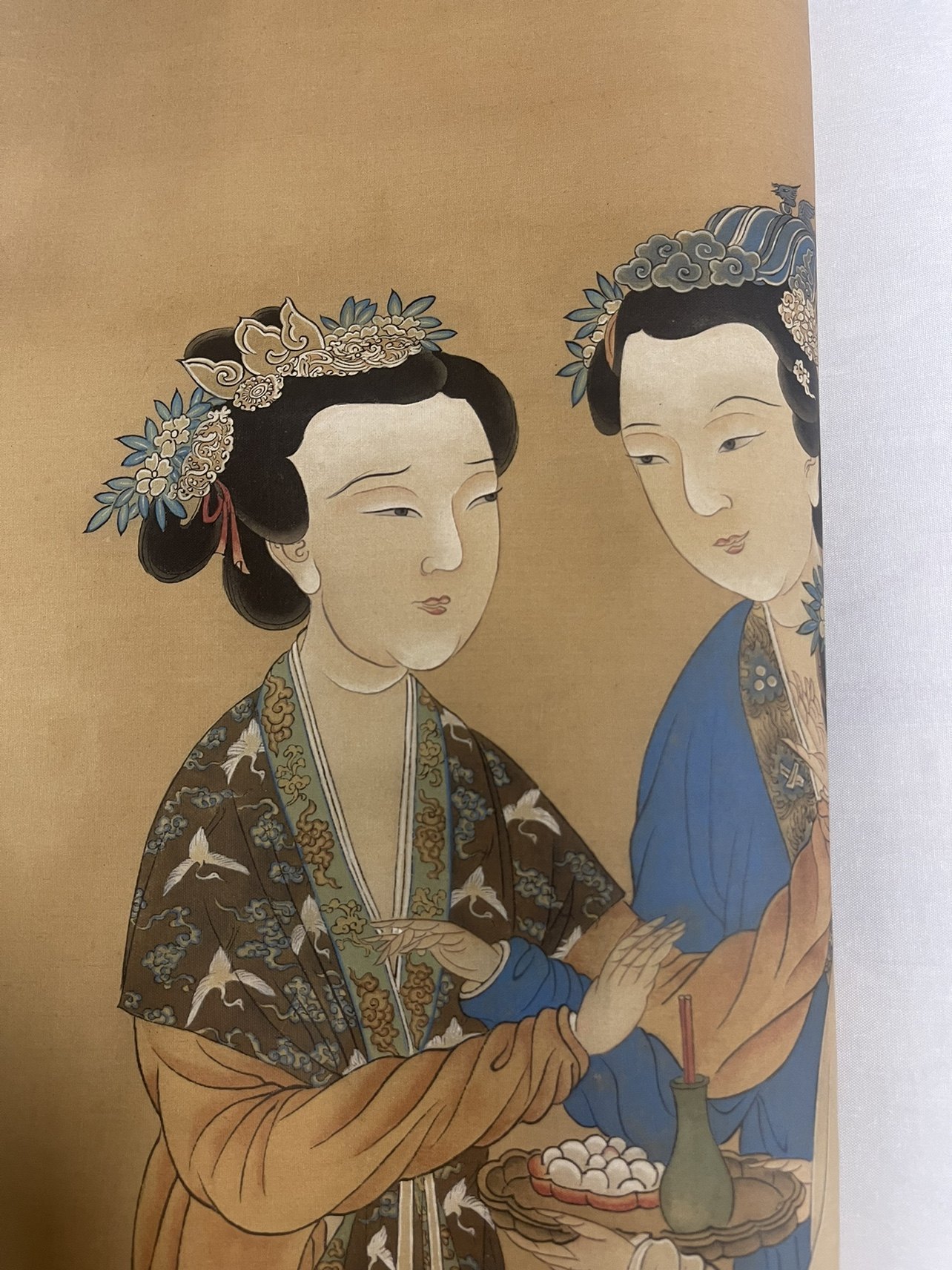 明唐寅唐伯虎 王蜀宫妓图四美人图 工笔画临摹学习 高清绢布微喷