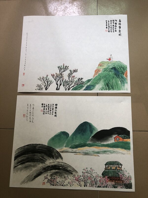 齐白石中式国画青绿山水画