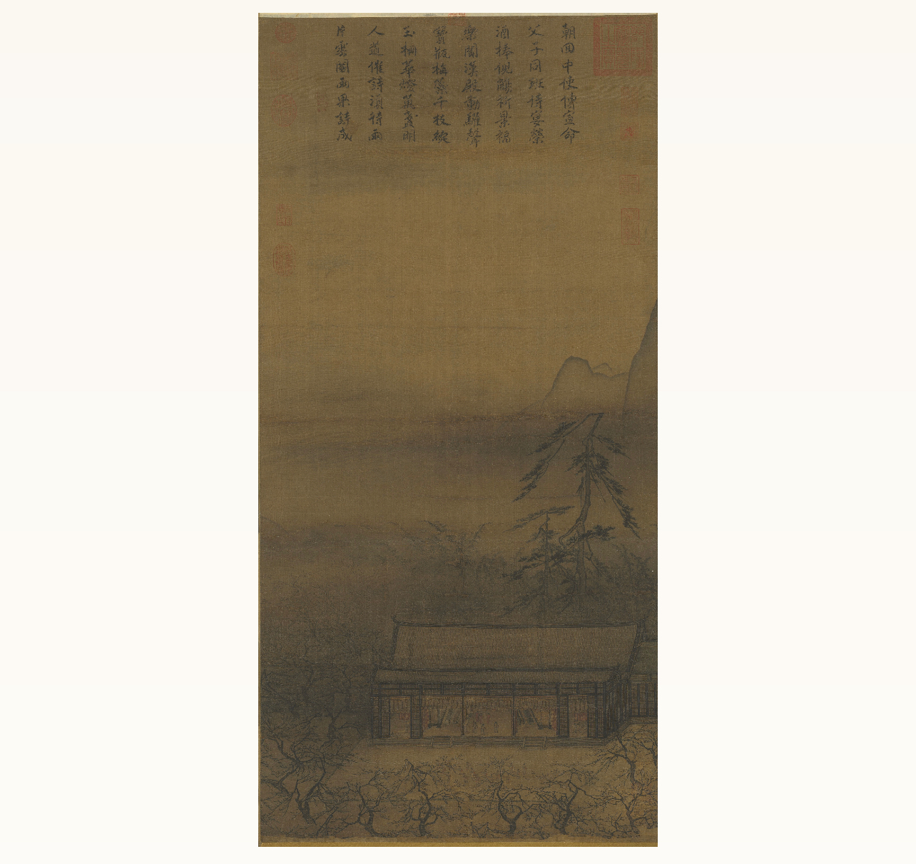 南宋马远华灯侍宴图名家山水国画立轴微喷复制学习画稿装饰画