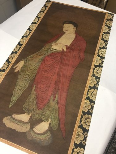 宋代佛像画芯未装裱微喷真迹