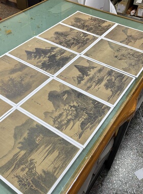 明 蓝瑛 山水画册10开仿古国画小品高清微喷美术纸学习临摹范本