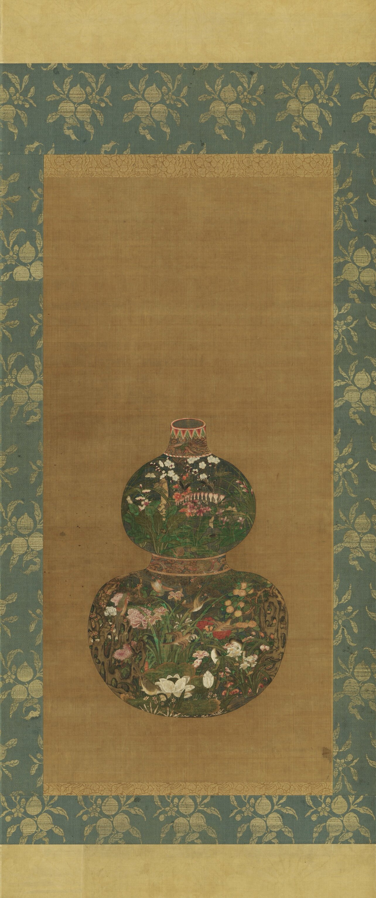 元代陈琳葫芦花瓶图名家重彩工笔花鸟画高清微喷复制临摹学习画稿