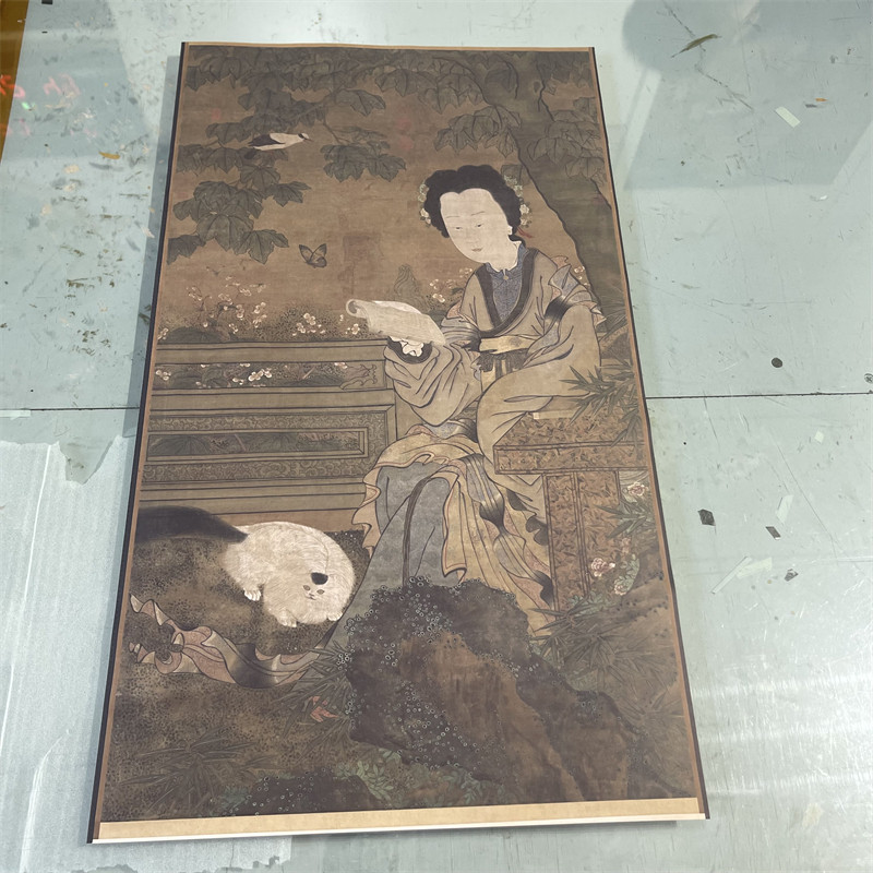 五代 周文矩 仕女图 台北故宫博物院古画微喷仕女工笔人物国画