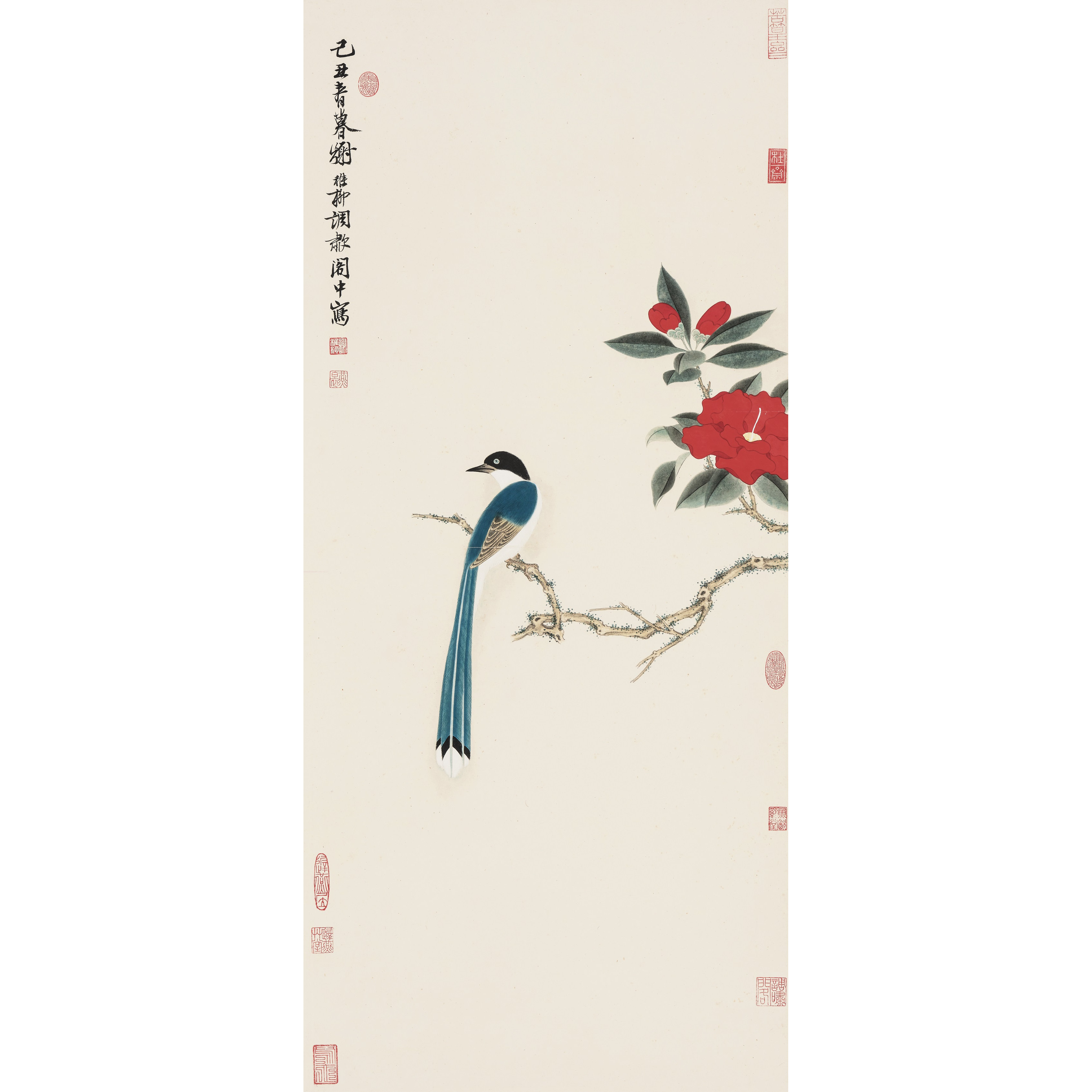 谢稚柳工笔花鸟国画真迹微喷复制临摹学习画稿 装饰画画芯