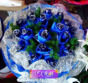 宿迁沭阳鲜花店泗阳泗洪宿豫免费送花情人节21蓝玫瑰蓝色妖姬花