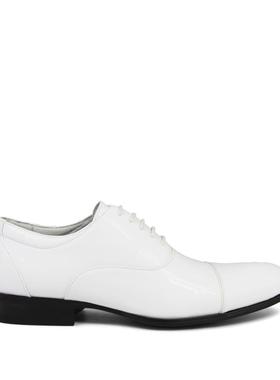 STACY ADAMS男休闲皮鞋系带白色真皮漆皮纯色时尚单品正品9352