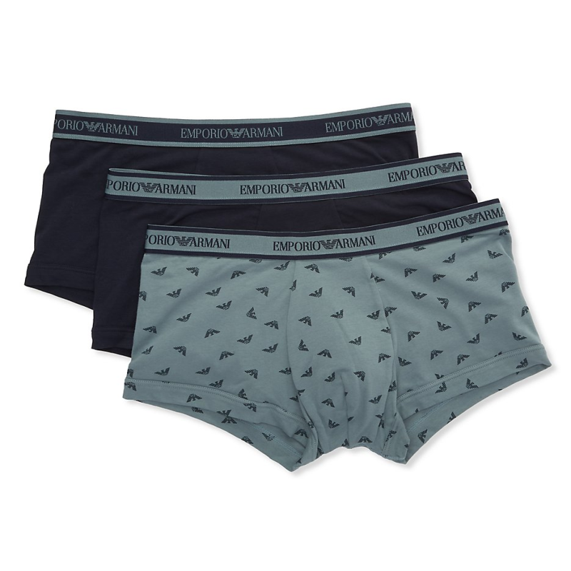 EMPORIO ARMANI/阿玛尼男平角内裤四角短裤头舒适3件正品1144787