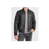 express男士 夹克外套双面素皮革棒球领立领百搭正品 JXJ04120779