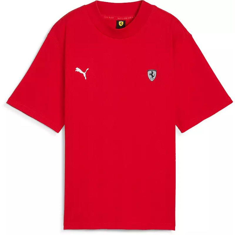 PUMA/彪马女士T恤运动短袖半截袖法拉利赛车服吸汗红色本命年转运