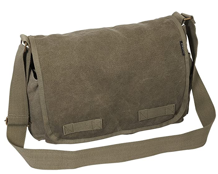 包盖式帆布邮差包斜挎包美国直邮