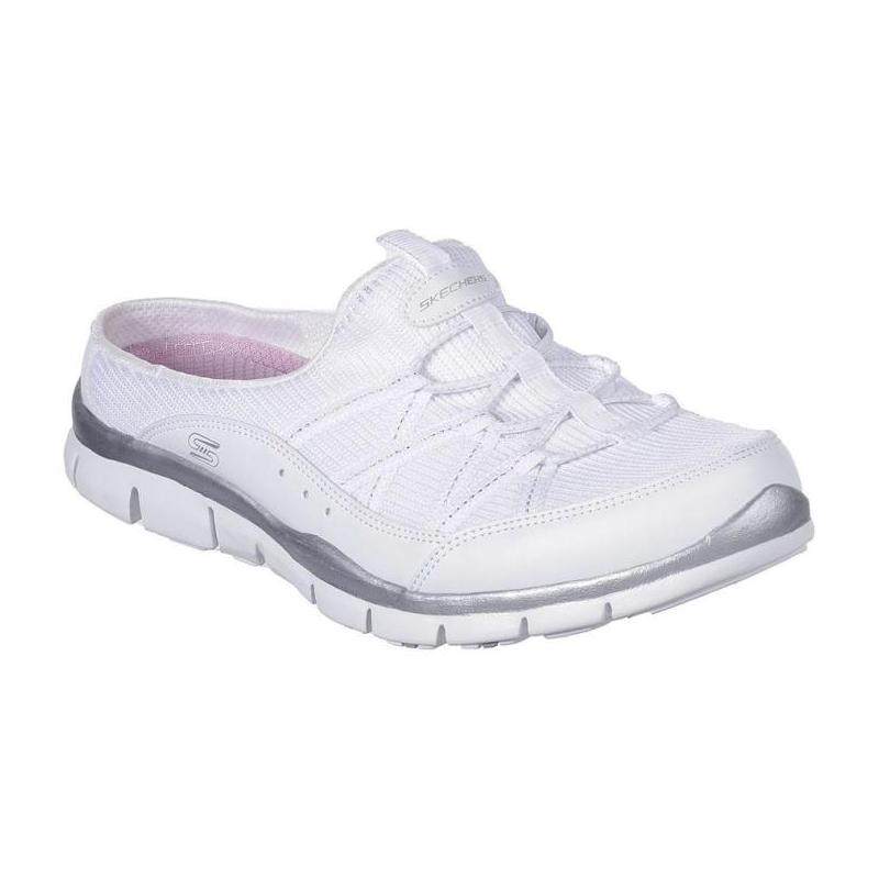 skechers/斯凯奇女帆船鞋网眼系带白色平底轻便正品5007908089