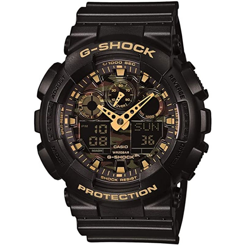 casio卡西欧GA-100CF男士运动手表G-SHOCK正品GA100-1A1石英表盘