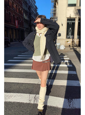 brandy melville短裙少女百褶短裙小码女团学院风青春春夏腰76cm