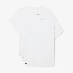 LACOSTE 法国鳄鱼男士短袖 T恤3件重磅平纹棉净色罗纹圆领刺绣款