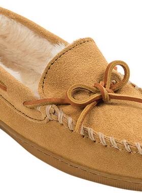 MINNETONKA/迷你唐卡女鞋豆豆鞋平底翻毛皮冬季保暖羊毛正品42615