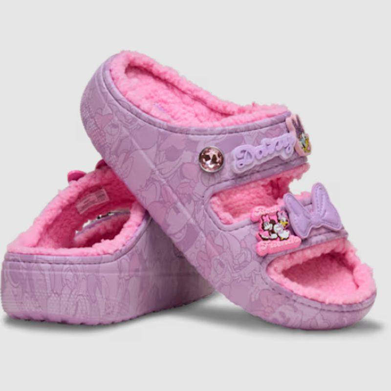 Crocs卡骆驰女士拖鞋米妮黛西鸭经典舒适凉鞋毛绒内衬柔软轻便,流行男鞋,休闲拖鞋,淘宝优惠券,粉丝福利购,淘宝优惠卷