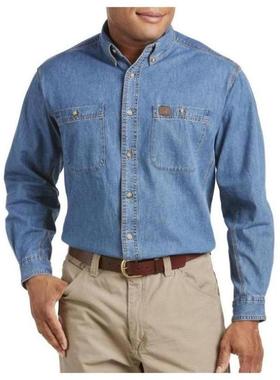 Wrangler男衬衫牛仔大口袋设计感新潮时尚百搭清新春秋正品97687