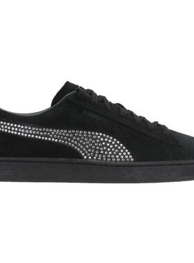 Puma/彪马男板鞋运动鞋麂皮反绒低帮黑色镶钻正品S2120A