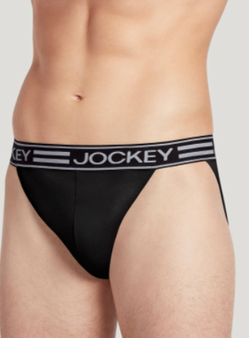 jockey男士内裤纯色舒适弹力三角裤内裤透气修身美国直邮12609