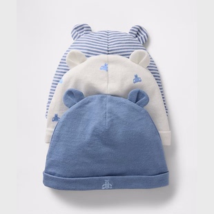 GAP盖璞帽子婴儿帽子有机棉无檐小帽3件装新生儿可爱小帽子保暖