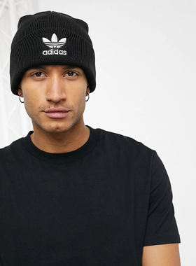 阿迪达斯adidas帽子毛线帽冷帽针织帽男女三叶草包头秋冬街潮欧美