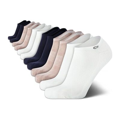 CK袜子男袜运动袜12双装透气船袜Calvin Klein不臭脚夏季缓冲针织