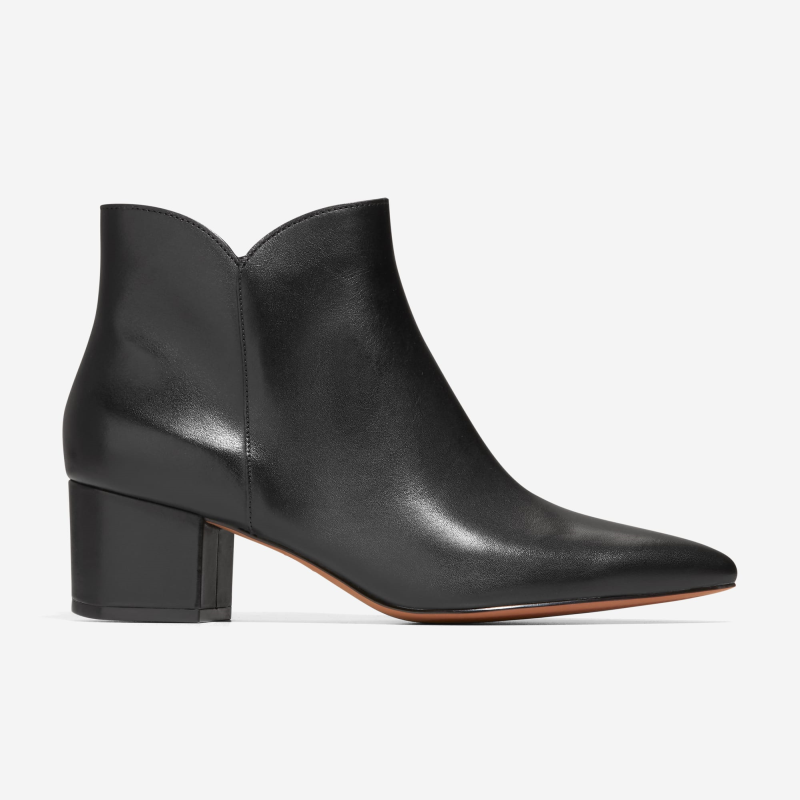Cole Haan/可汗女高跟鞋短靴粗跟尖头中帮皮质时尚百搭简约W14979