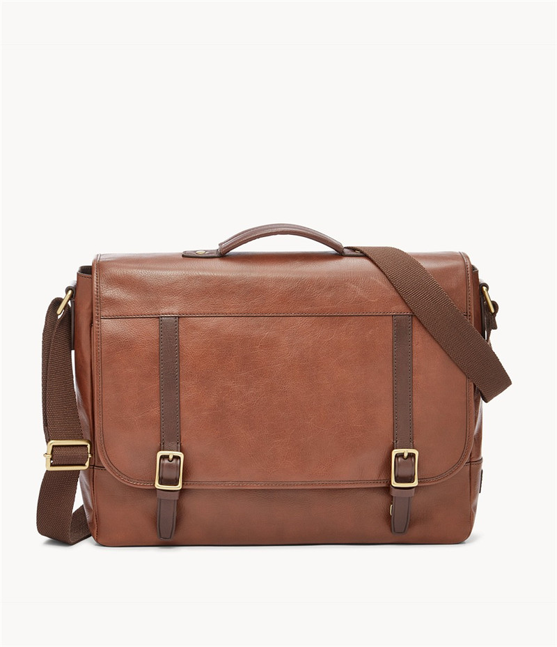 fossil/化石男单肩斜挎包复古皮质邮差包15寸电脑包正品6862646