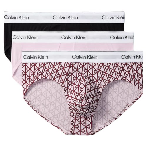CK男士内裤三角内裤3条装棉质吸汗CALVIN KLEIN情人节礼物送男友