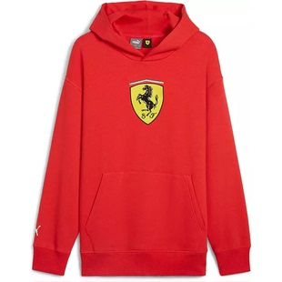 PUMA/彪马男士卫衣连帽衫法拉利联名款红色本命年袋鼠口袋运动T恤