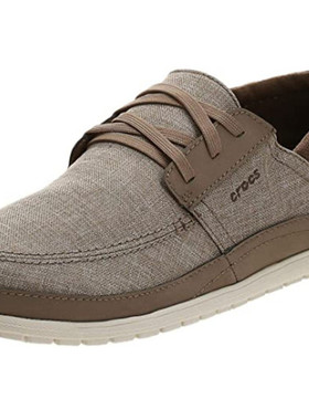 crocs卡洛驰男鞋板鞋休闲鞋拼接布面透气秋冬款柔软正品204223