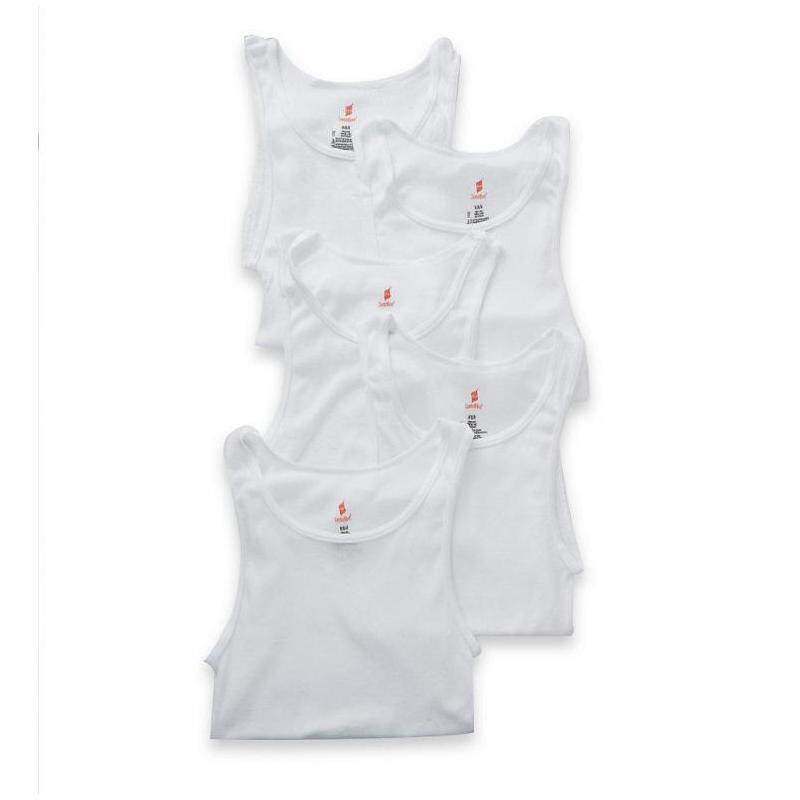 HANES/恒适男背心纯棉V领5件装透气纯色基础款夏正品H300661