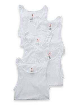 HANES/恒适男背心纯棉V领5件装透气纯色基础款夏正品H300661